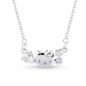 Sanrio Hello Kitty Love Necklace Timeless Romance Unisex Jewelry with Sparkling Accents Elegant Design for Casual & Formal Wear