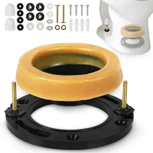 Toilet Flange with Wax Ring Kit - Toilet Wax Ring Replacement Kit for Toilets Install or Toilet Leak Repair Fits 3 inch or 4 inch Waste Lines