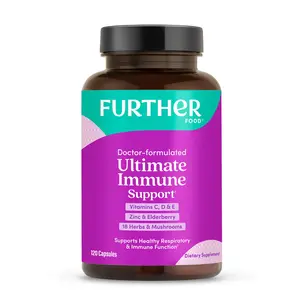 Further Food Ultimate Immune Support Dietary Supplement - 120 Capsules with Vitamins C & E, Zinc & Elderberry for Healthy Immune Function