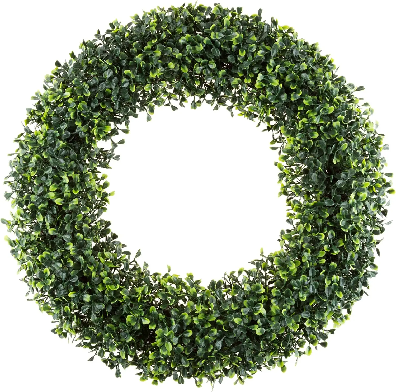 Pure 19.Boxwood Wreath - Round UV Resistant Artificial, Winter, Fall, or Summer Wreath - Indoor/Summer Wreaths for Front Door