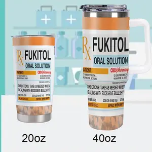 Funny Fukitol Oral Solution Tumbler 20oz 30oz 40oz Funny Gift Tumbler for Friends, Coworkers, Humor, Sarcasm, Vacuum Flask-Funny Gift Tumbler, Tumbler Water Bottle Drinkware Flasks Stylish