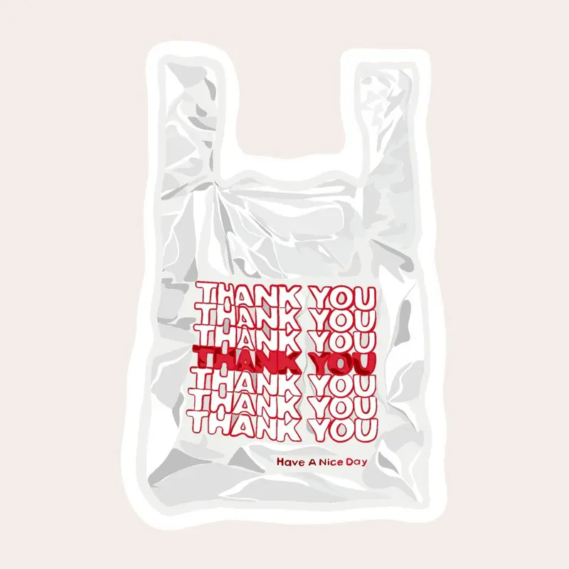 Thank You Plastic Bag Stickers (6 Pack)