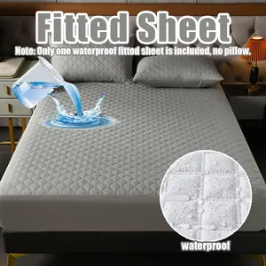 High Elastic Waterproof Bed Skirt, Full Coverage Breathable Anti-Dirt Smooth Mattress Cover, Home Use Silent Non-Slip Bed Protector, Waterproof Mattress Pad