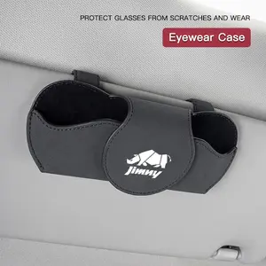 Car Sun Visor Suede Leather Glasses Case Eyeglass Holder Sunglasses Clips For Suzuki Jimny Swift Grand Vitara Ignis Kizashi SX4 Scross Alivio DZire Xbee Swace Alto Across Spresso