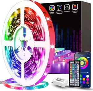 Smart LED Strip Lights 100FT, 50FT RGB Color Changing Time Setting Music Sync Strip Lights with App & Remote Control for Indoor Lighting