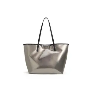 Charles & Keith Denim Series Large Mother-Daughter Tote Bag for Women – Dual-Face PU Woven Design, Multiple Colors