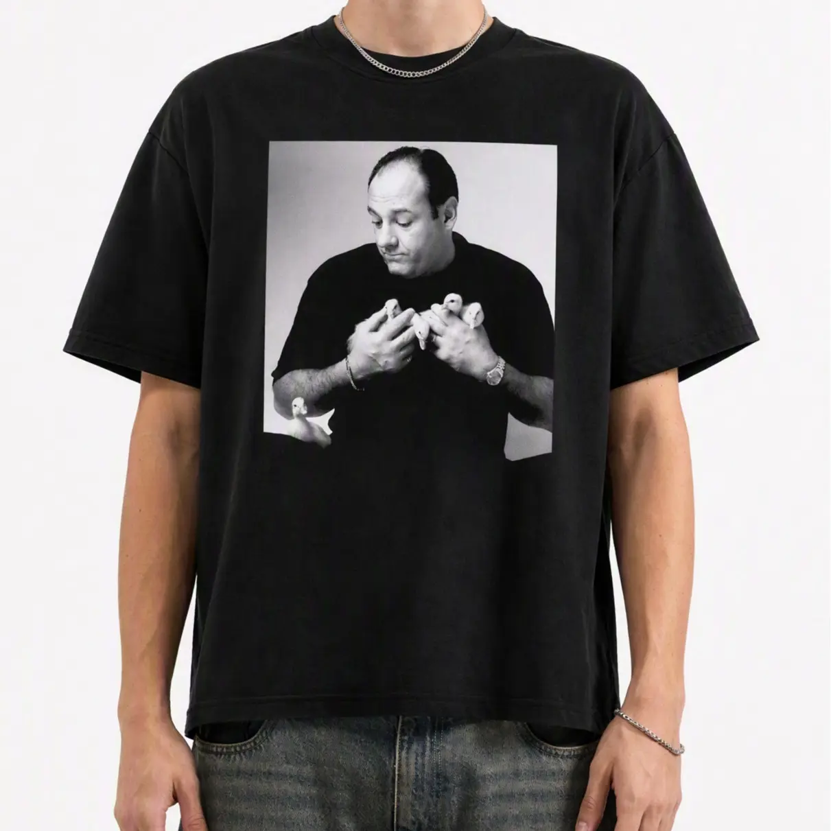 Tony Soprano T-Shirt, Unisex Vintage Crew Neck Distressed Cotton Graphic, Regular Fit Shortleeve Mens Clothing, Breathable Casual Streetwear Top 102801