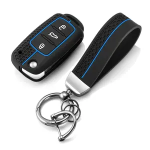 Silicone Car Key Fob Case Shell For  Volkswagen VW Golf Passat Polo Jetta Touran Bora Sharan SEAT Skoda, Car Key Protector
