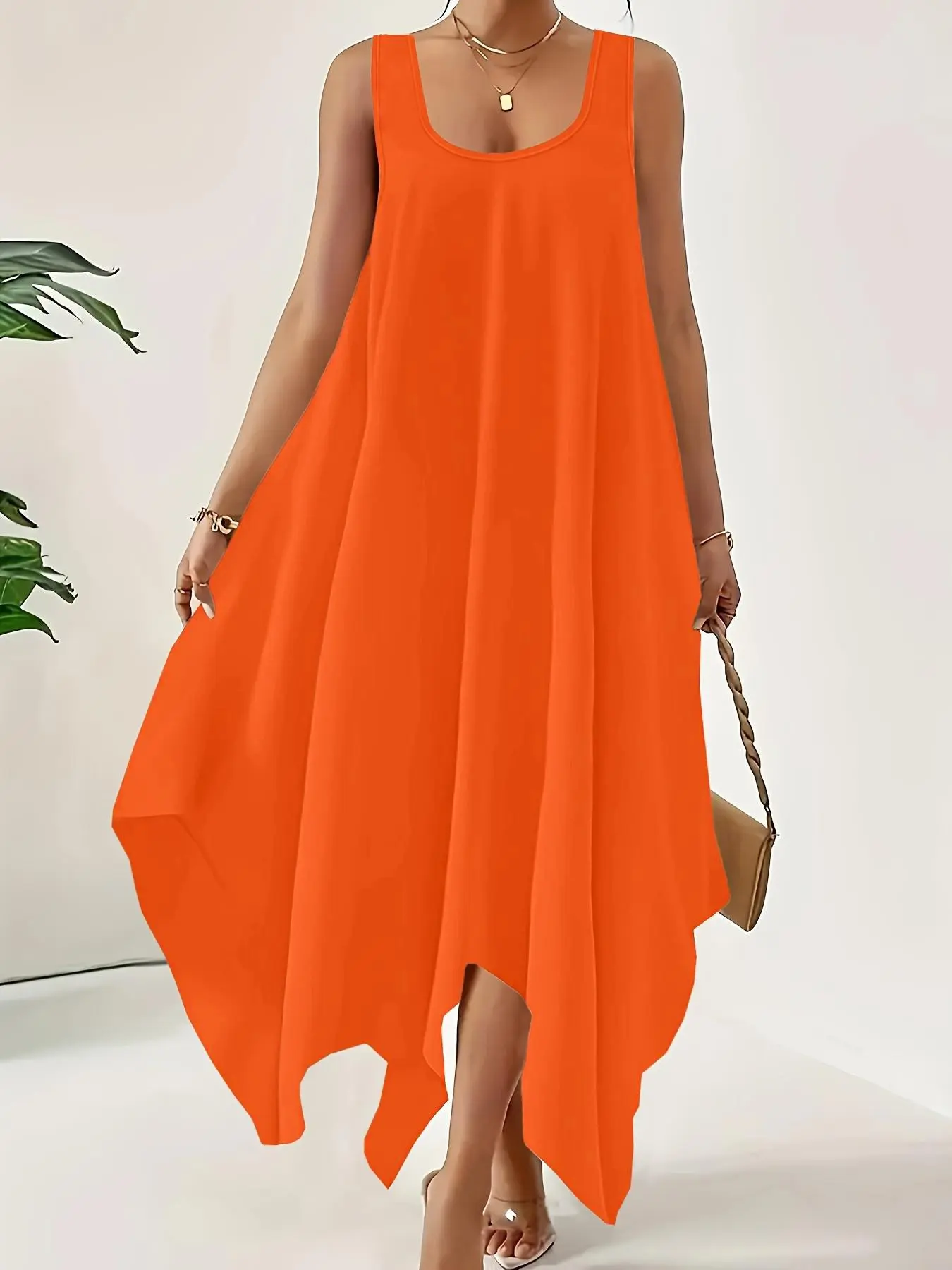 donna karan new york women's a-line halter midi dress Donna Karan Women's Sleeveless Cross-Front Midi Halter Dress in Canyon