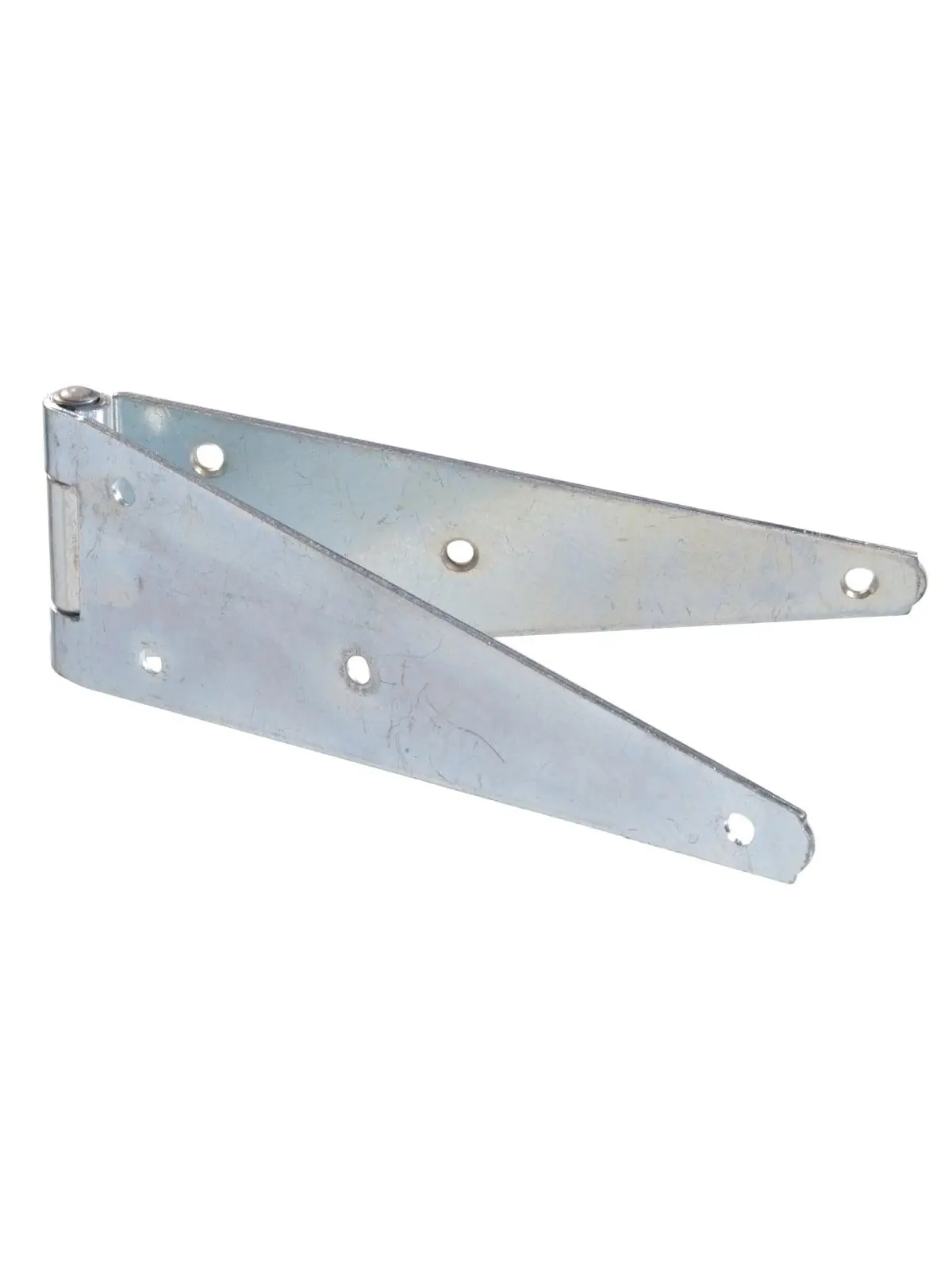 Hillman Group 851650 10 in. Zinc Silver Metallic Flagged Strap Steel Surface Mount Door Hinge, 5-Piece Pack for Garden Use, 5 Pieces