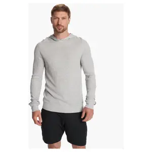 Vuori Men's Waffle Hoodie in Light Heather Grey