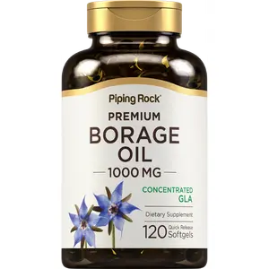 Piping Rock Borage Oil Supplement | 1000 mg Softgel Capsules | 120 Count | Cold Pressed | Hexane Free | Non-GMO, Gluten Free Supplement