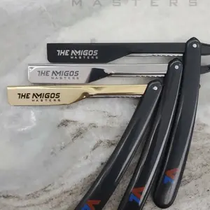 AMIGOS Folding Straight-Edge Barber Razor AMIGOS NAVAJA DE AFEITAR PLEGABLE HOJA RECTA 3 color options