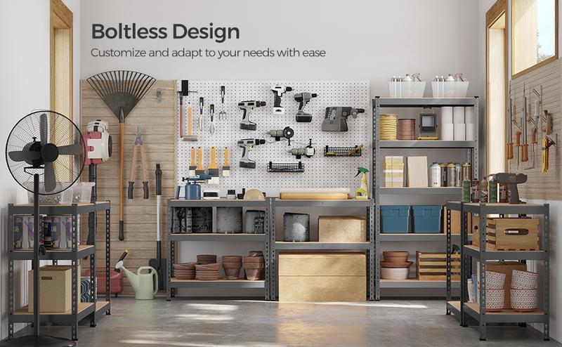 SONGMICS 5-Tier Storage Shelves, Load 2310 lb, Garage Storage, Boltless Assembly, Adjustable Shelving Unit,  for Study Shed Basement