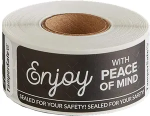 Angel's Peel Lounge Tamper-Evident Labels - 250 Customizable Adhesive Stickers (1x3 inches) for Food Safety & Secure Delivery - Freshness Sealed, Tamper-Proof & Durable