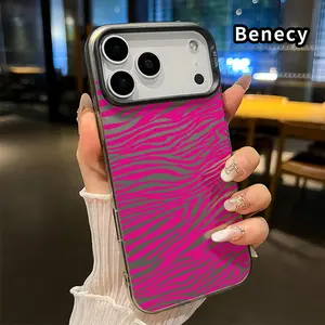 Phone Case for iPhone 17 Pro Max 16 Plus 15 14 13 12 11 Air E Pink Zebra Whisper Pattern Anti-Scratch Shockproof Pocket-Friendly durable Cover