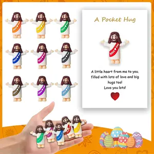 5/10 Piece Miniature Jesus Statue - Jesus Loves You Mini Figurines, Religious Party Favors and Decorations, Easter Home Decor Ornaments and Gifts and Basket Fillers, School Baptism Gifts, Christmas, Halloween, Thanksgiving, Hanukkah Gifts