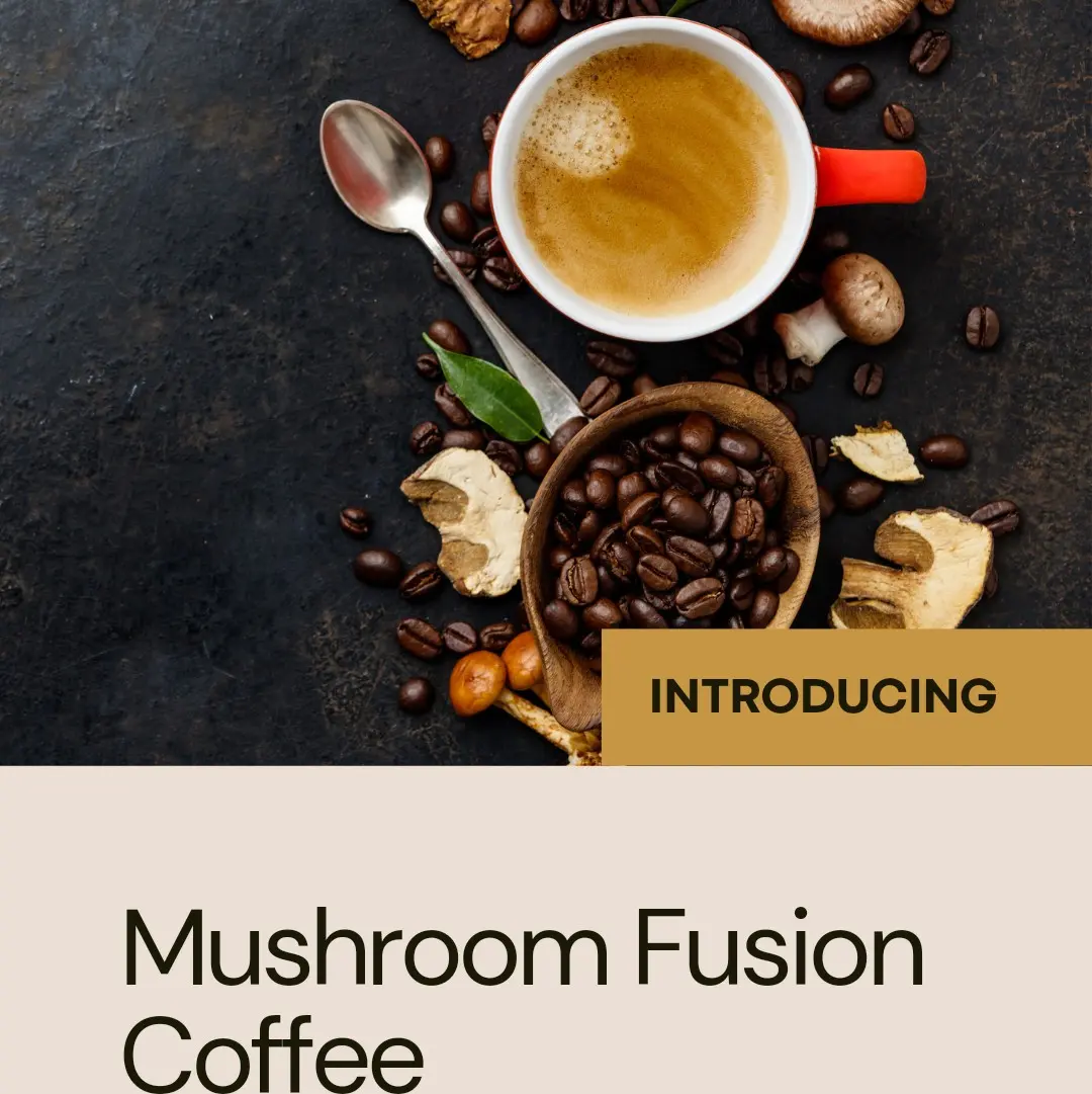 Mushroom Coffee Fusion - Lion’s Mane & Chaga - Elevate Your Brew 16oz Natural Beverage Organic Milk