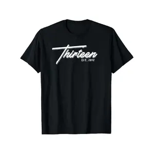 Thirteen Est. 2012 13th Birthday Official Teen T-Shirt - 100% Cotton 220gsm Heavyweight Unisex Casual Tee for Outdoor & Casual Attire, Machine Washable, Sizes S-XXXL