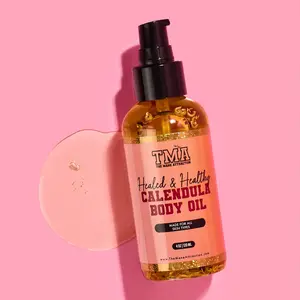 Healed & Healthy Calendula Body Oil 4oz/120ml Nourishing for Sensitive Skin Daily Use Anti-Inflammatory Properties Body Care
