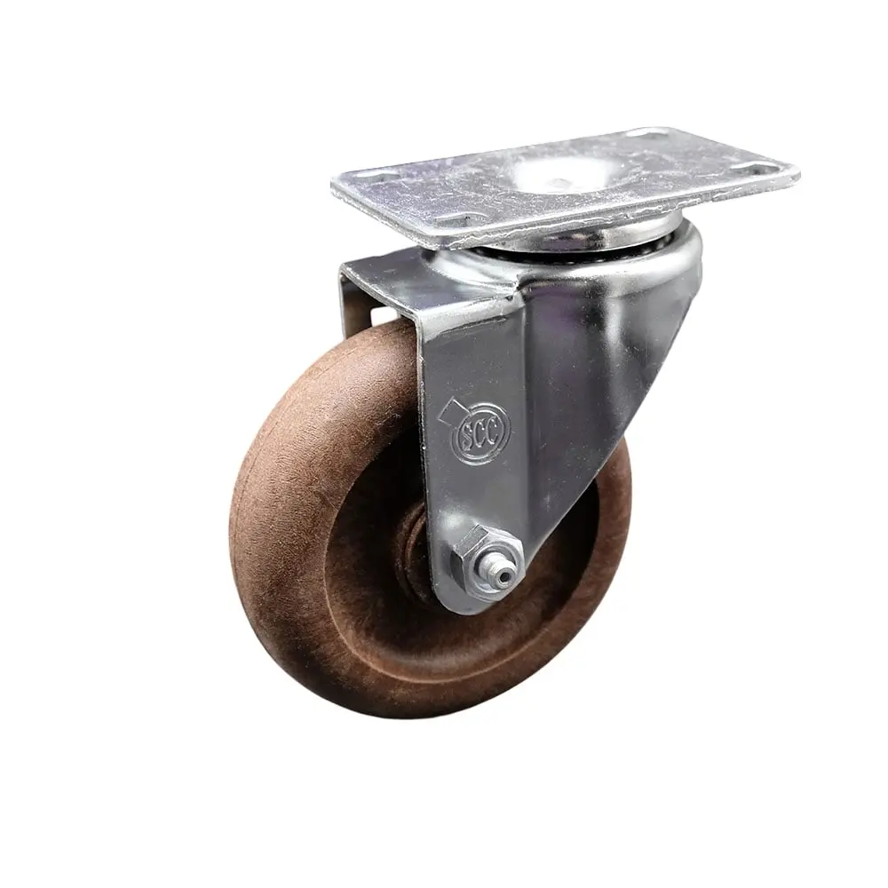 212 MAIN Service Caster, SCC-20S414-GFNSHT McMaster Carr 19525T13 Replacement, Plate Mount Swivel Caster with 4 in. High Temp Glass Nylon Wheel, 350 lbs Capacity, Floor Friendly, Spark Proof for High Temp Zones