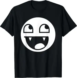 [100% Cotton]Epic Face Vampire Y2K Streetwear, Emo T-Shirt Crewneck Shortsleeve