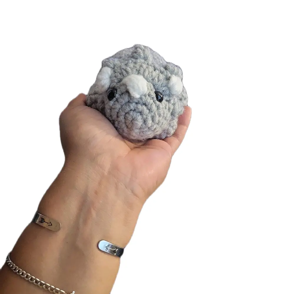 triceratops, crochet. handmade