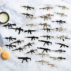 Stickers Pack 20 Pcs Rifle Water Bottle Black Aesthetic Waterproof Guitar Car Laptop Vinyl Luggage Bike Colorful Bumper Skateboard