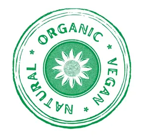 Green Rustic Natural Organic Vegan Stamp Circle Sticker 5 x 5cm