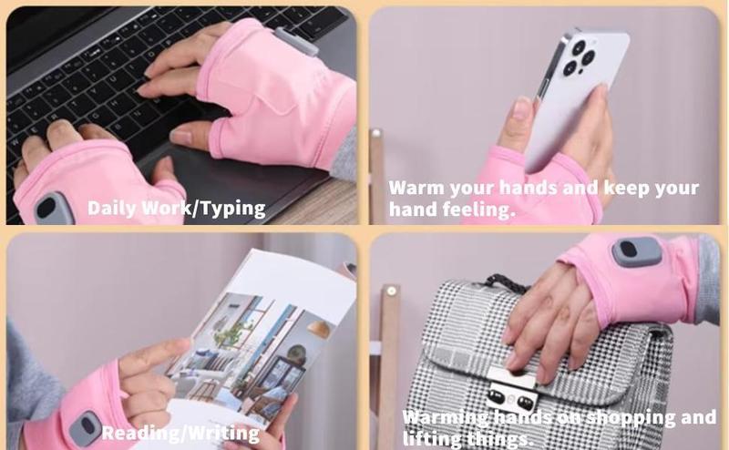 Touchscreen Fingerless Heated Gloves – Rechargeable Hand Warmers for Winter Work Arthritis Pain Relief, Men & Women