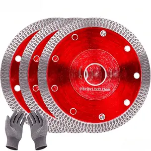 Indestructible 4-1/2" Diamond Cutting Disc for Granite Marble Stone, 3Pcs Saw Blade for Smooth Cutting