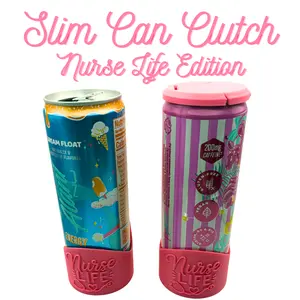Nurse Life Edition - Slim Can Clutch & Lid Cover 12oz Holder for Red Bull Alani Nu Celsius Truly White Claw 3D Printed Drinkware Colorful Set Perfect Fit for Slim Cans - Mug