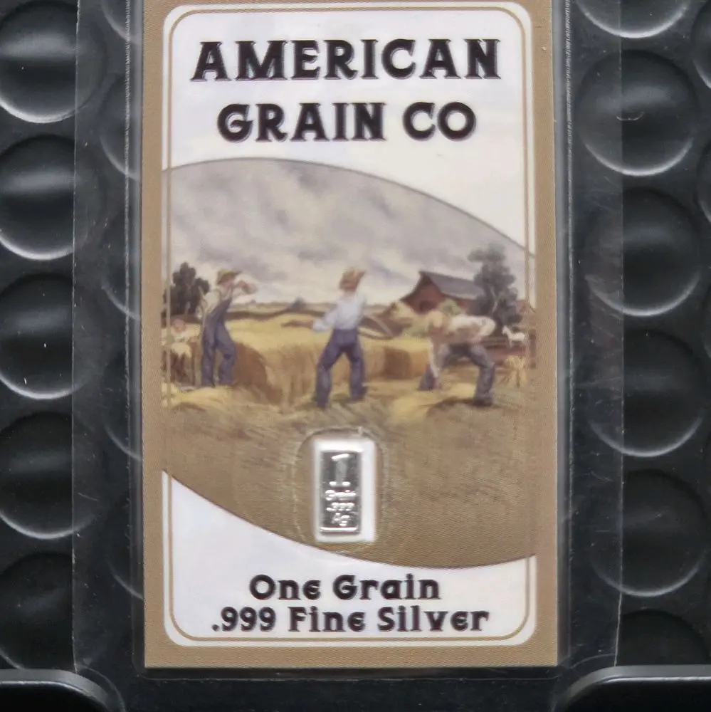 1-Piece .999 Pure Silver Grain Card, 1-Grain Fine Silver Collectible Item for Coins & Bullion Enthusiasts, One-Piece