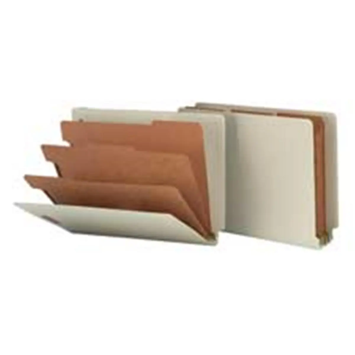 Smead Manufacturing Company Classification Folder - Straight Cut 1/2" Tab - 3 Dividers - Letter Size - 3" Expansion - 17 Pt Kraft Stock - 25 Pt Pressboard Stock - 25% Post-Consumer Material - Gray, 1" Twin-Prong Fastener, 75% Recycled Content