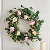 22" Peony, Rose and Berry Wreath by Valerie