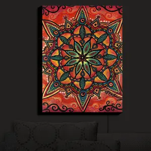 Illuminated Wall Art, Hand Made by DiaNoche Designs |  Anne Marie Cheung - Fiery Mandala 2