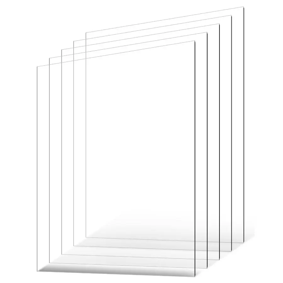 VEVOR PET/Plexiglass Sheets, 5-Pack Plastic Sheet, 24x 36 Inch 0.04 Inch Thick Transparent Clear Flexible Plastic Panels for Craft, Replacement Picture Frame Glass, DIY Display Project, Easy to Cut