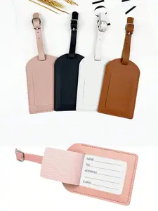 Smooth PU Leather Classic Ultra-Thin Travel Luggage Tag, Unisex, Multiple Colors Available, Creative Suitcase Hanging Tag, Wedding Gift