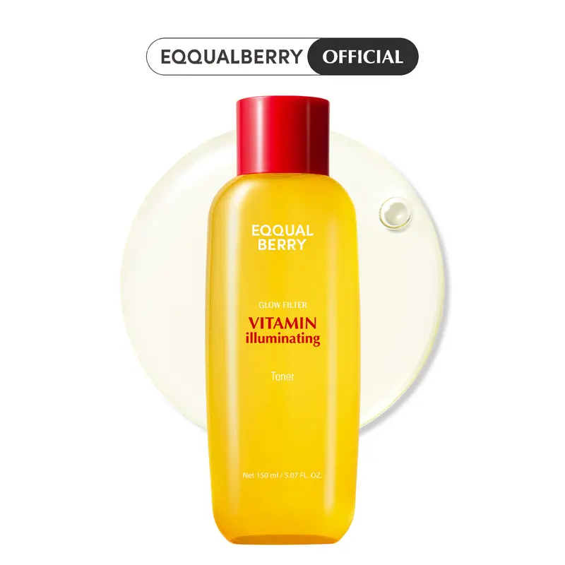 EQQUALBERRY Vitamin Illuminating Toner - Brightening Vitamin C & Niacinamide 3% | Gentle Daily Exfoliating | Skin-Prep Hydration for Glowy Skin, 5.07 fl.oz / 150ml