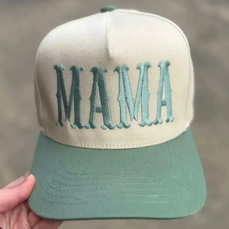 Vintage Trucker Hat with Mama Embroidery - Adjustable Snapback Cap Mama Embroidered Trucker Hat for Women, Vintage Mom Baseball  main image 4