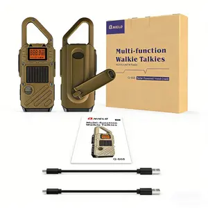 Emergency Weather Radio Walkie Talkies for Adults - NOAA/FM Weather Alert with Solar Hand Crank & USB Charging, 22-Channel Range 3 Miles Two-Way Radios, LED Flashlight & SOS Alarm outdoor