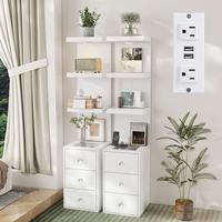 2 pieces with LED light and glass-top