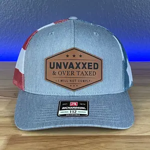 UNVAXXED & OVER TAXED Leather Patch Hat Rawhide
