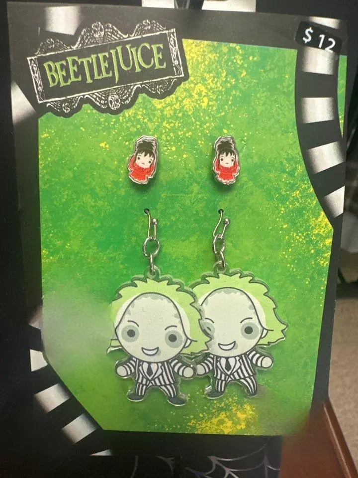 Beetlejuice Beetle Juice Juice Earring Set - Stud Earrings Featuring Iconic Characters from the Series
