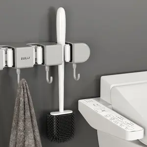 No-Drill Mop & Broom Holder Wall Mount