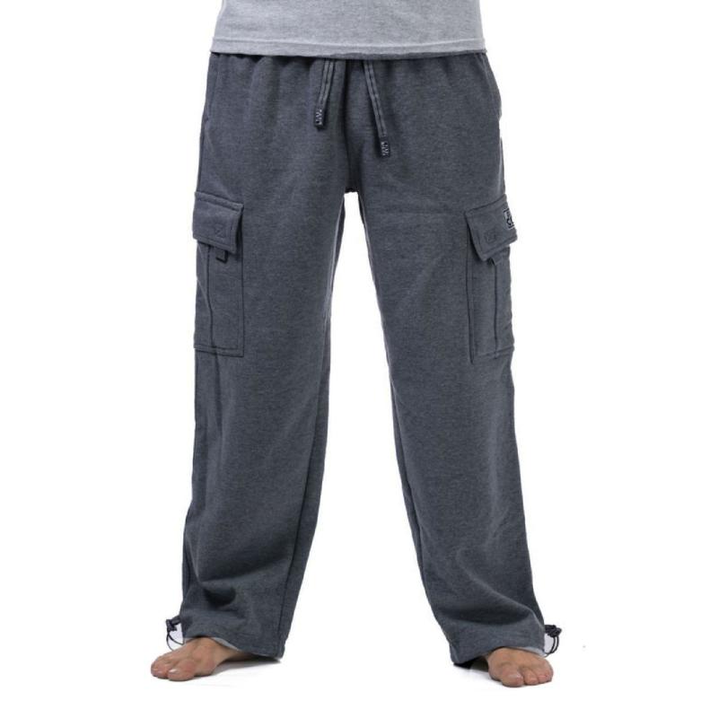 PROCLUB Men's Heavyweight Cargo Sweatpants PRO CLUB Cargo Pants 6 Pockets Casual Fleece Pants Hip Hop Harem Casual Loose Fit Elastic Big and Tall