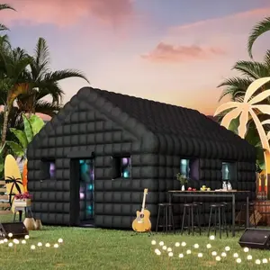 Large Black Inflatable Nightclub - 20x30x13FT Portable Blow-Up Party Tent with Zipper Closure, Durable & Easy Setup for Adult Birthday, Corporate Events, Summer Gatherings, Inflatable Party Tent, Disco Night Setup