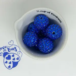 10 pcs 20mm rhinestone beads. Many colors to choose from. Great for pens, wristlets, keychains etc.. or any other DIY project.