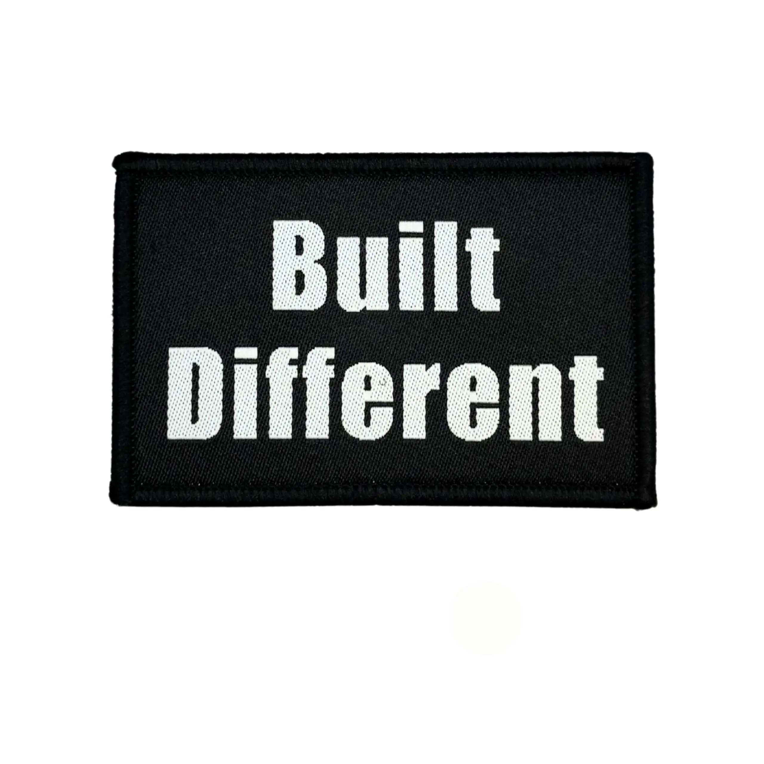 Built Different Embroidered Tactical Patch - Hook Fastener Backing 3x2 Inch for Uniforms and Gear