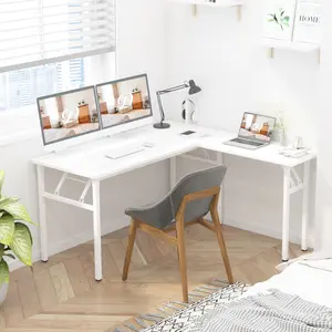 Reversible L-Shaped Desk Large Corner Desk Folding Table Computer Desk Home Office Table Computer Workstation Adjustable Student Desk Adjustable Desk Mount